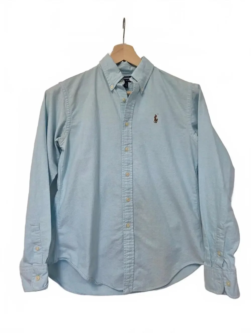 Ralph Lauren Boys Oxford Button Down Shirt Blue Turq Preppy classic fit size 10